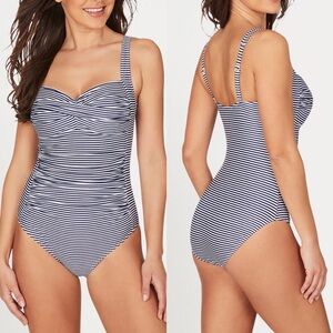 Nip Tuck Sorrento Stripe Joanne One Piece Swimsuit Sz 10